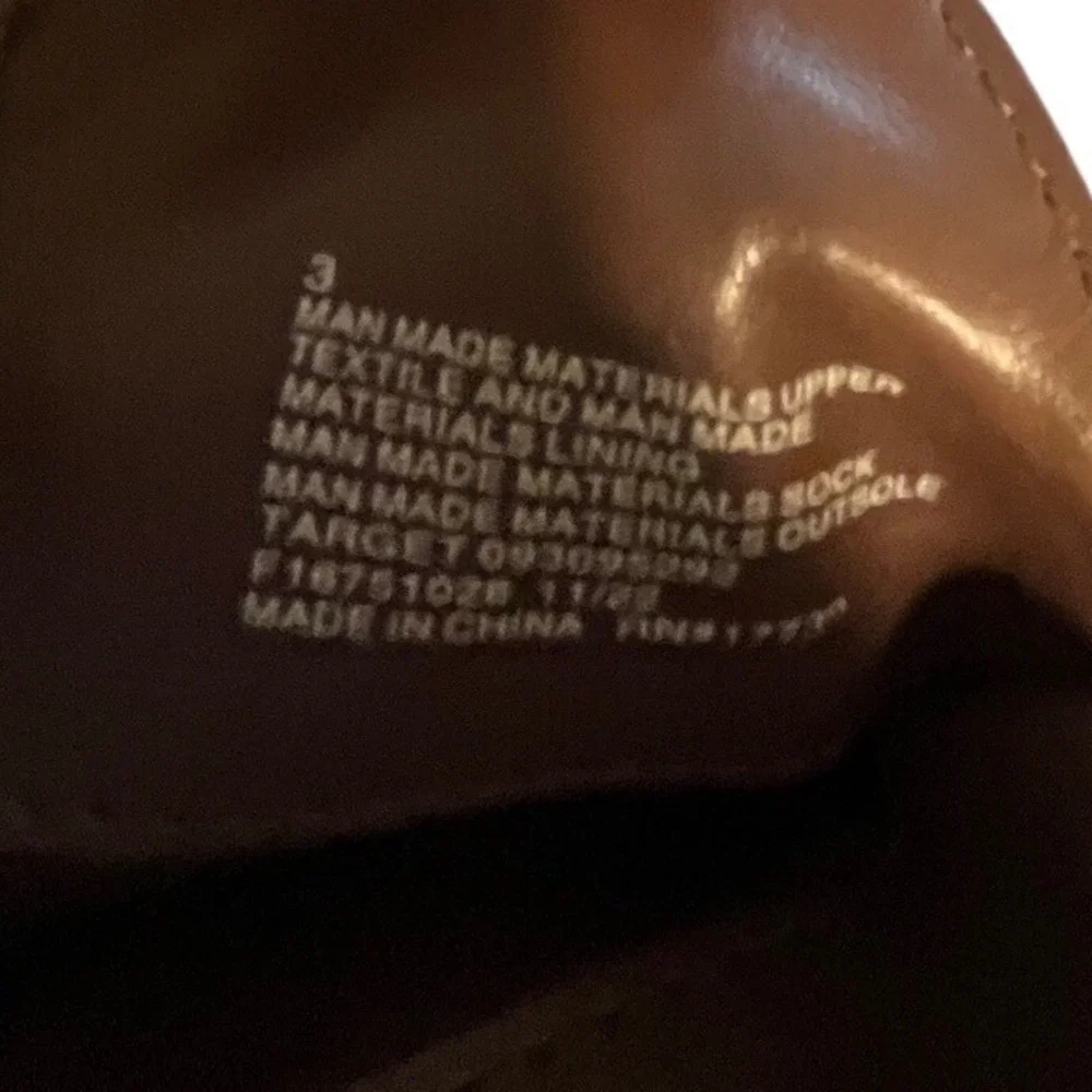 Cat and Jack Kids Brown Faux‎ Leather Western Cowboy Boots Size 3 Side Zip